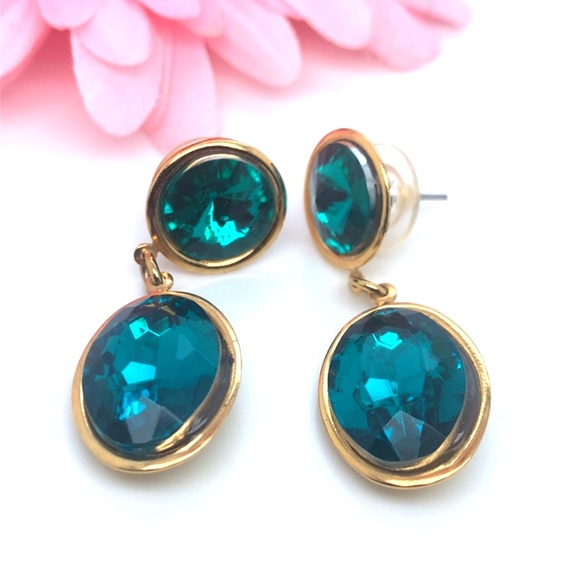 2/$14 Teal Drop Earrings - Picture 3 of 9